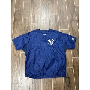VTG New York Yankees x Starter Diamond Collection Men's Warm-Up Jacket Blue • L